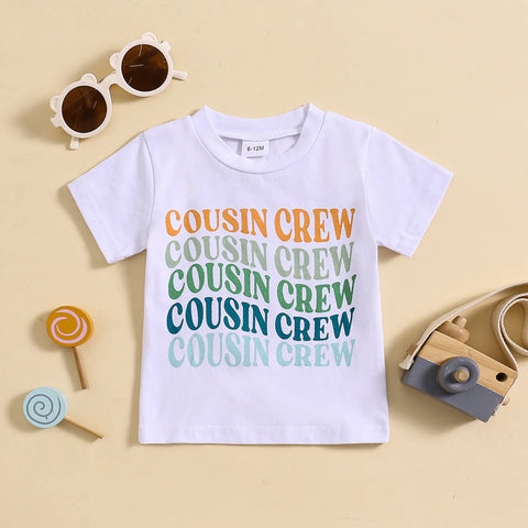 Summer Kids Round Neck Cartoon Printed T-Shirt