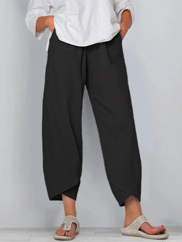 Loose Fit Cotton Linen Casual Pants for Women