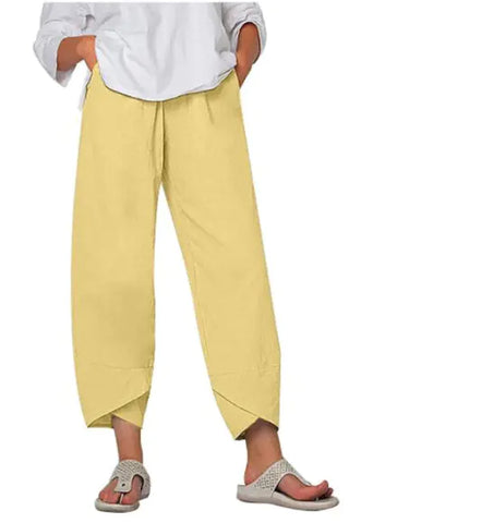 Loose Fit Cotton Linen Casual Pants for Women
