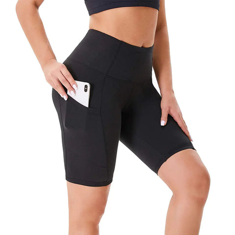 Women's Double-Sided Pocket Sports Yoga Running Shorts