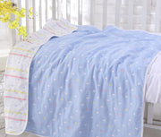 Pure Cotton 6-Layer Baby Bath Towel Blanket, 110cm