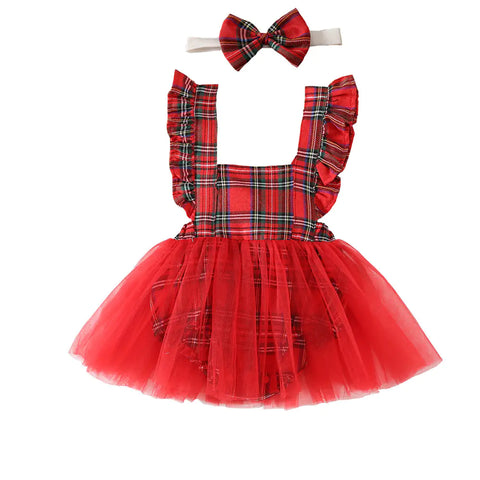 Baby Christmas Dress with Tulle Skirt for Infants