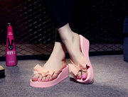 Women’s Bow Sandals - Summer Wedge Flip Flops