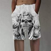 3D Digital Print Skull Shorts for Men