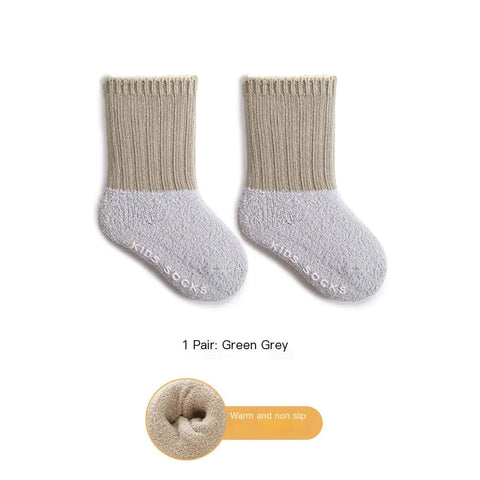 Thickened Fleece-Lined Cotton Socks for Baby (Autumn/Winter)