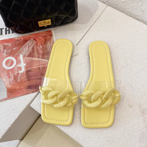 Fashion Women's Solid Color Square Sandals & Slippers