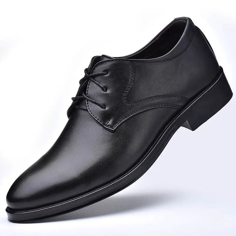 Men's Black Round Toe British Business Casual Shoes