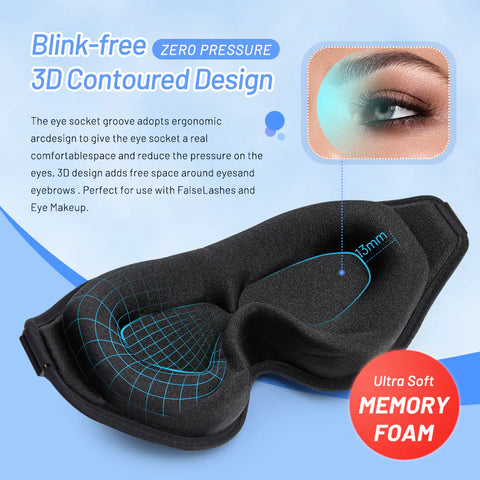 3D Natural Memory Foam Sleep Mask for Ultimate Comfort and Better Sleep