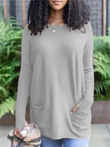 Women’s Fashion Long Sleeve Pocket Top
