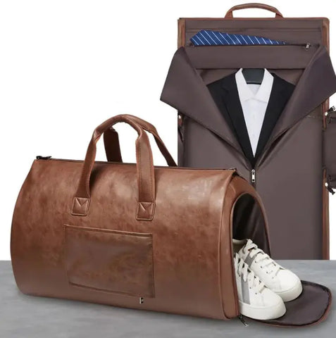 Waterproof Leather Duffle Bag - Perfect for Travel and Gym