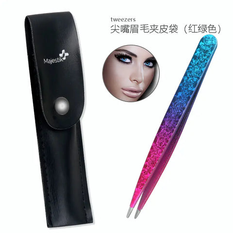 Professional Double-Sided Stainless Steel Tweezers - Precision Beauty Tool