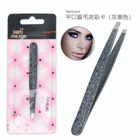 Professional Double-Sided Stainless Steel Tweezers - Precision Beauty Tool