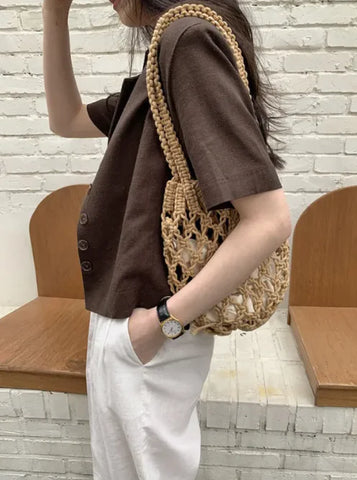 Cotton Mesh Shoulder Bag