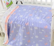 Pure Cotton 6-Layer Baby Bath Towel Blanket, 110cm