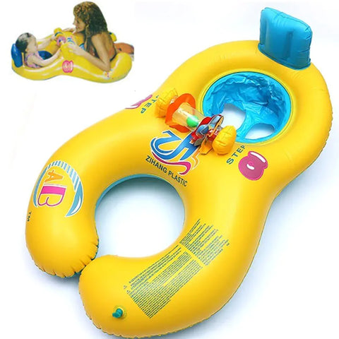 Mother-Child Dual Swim Ring, Family Swimming Float