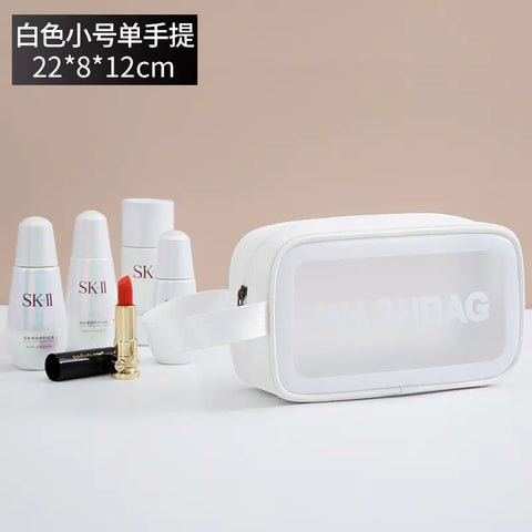 Large Capacity Waterproof PU Makeup Bag with Handle