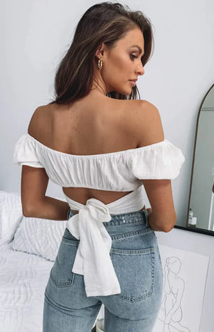 Pleated Short Sleeve Women's Shirt by New Lantern