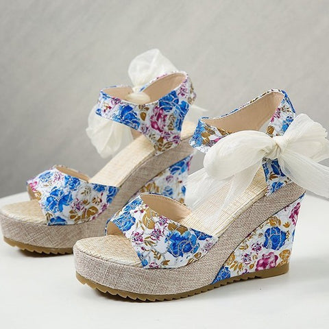 Women's Denim Cross Buckle Sandals