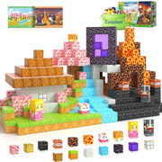 Magnetic Blocks - Build Mine Magnet World Magic Portal Set Magnetic Tiles Building Blocks Toddler Toys STEM Sensory Outdoor Toys for 3+ Year Old Boys & Girls Creative Kids Games Kids Toys