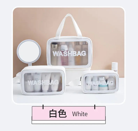 Large Capacity Waterproof PU Makeup Bag with Handle