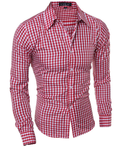 Classic Checkered Men’s Slim Fit Long Sleeve Shirt