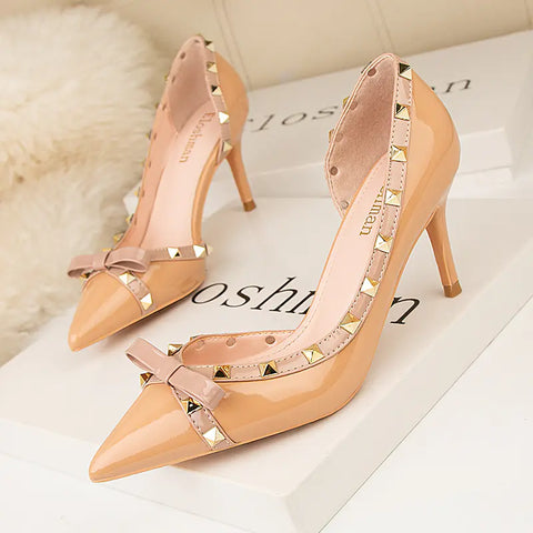 Stylish High Heel Women’s Shoes with Studded Details