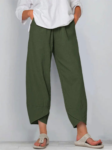 Loose Fit Cotton Linen Casual Pants for Women