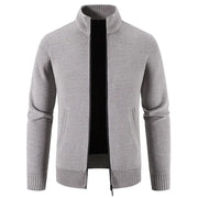 Thick Fleece-lined Men's Stand Collar Knitted Jacket - Ultimate Winter Comfort & Style