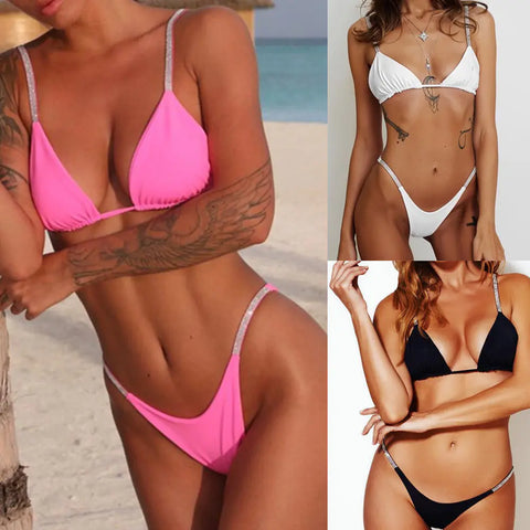 New Style Diamond Bikini Sexy Triangle Cup Two-Piece Swimwear