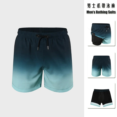 Men's Dual Layer Quick-Dry Swim Shorts (Athletic Fit)