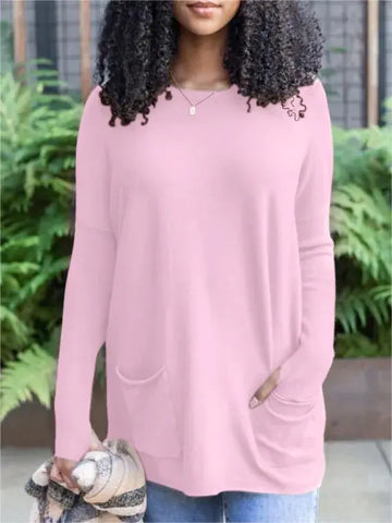Women’s Fashion Long Sleeve Pocket Top