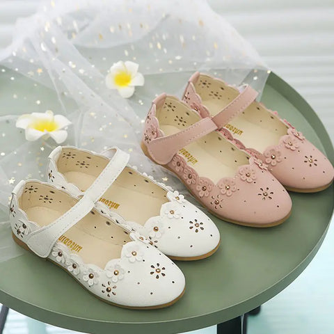 Flat Princess Shoes for Kids - Floral Design for Girls
