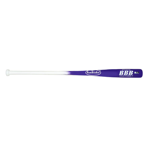 BAMBOOBAT by Pinnacle Sports Equipment INC. Adult Fungo Infield/Outfield Bamboo Baseball Bat White Handle/Purple Barrel 34"