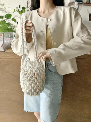 Cotton Mesh Shoulder Bag