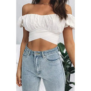 Pleated Short Sleeve Women's Shirt by New Lantern