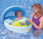 Inflatable Swim Float for Kids with Car Model Canopy