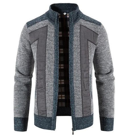 Men’s Stand Collar Plush Sweater