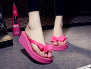 Women’s Bow Sandals - Summer Wedge Flip Flops
