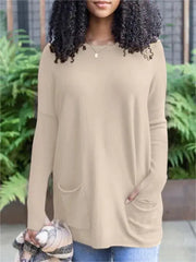 Women’s Fashion Long Sleeve Pocket Top