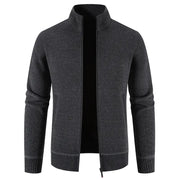 Thick Fleece-lined Men's Stand Collar Knitted Jacket - Ultimate Winter Comfort & Style
