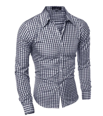 Classic Checkered Men’s Slim Fit Long Sleeve Shirt