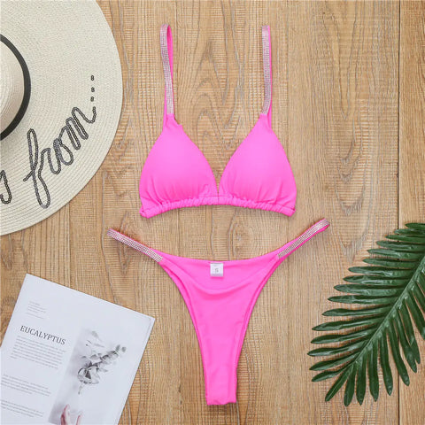 New Style Diamond Bikini Sexy Triangle Cup Two-Piece Swimwear
