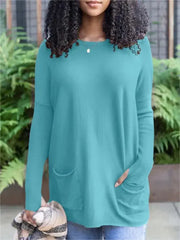 Women’s Fashion Long Sleeve Pocket Top