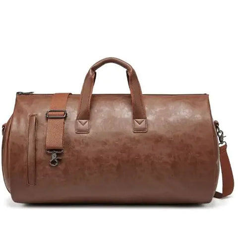 Waterproof Leather Duffle Bag - Perfect for Travel and Gym