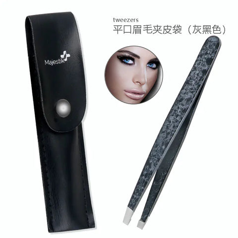 Professional Double-Sided Stainless Steel Tweezers - Precision Beauty Tool