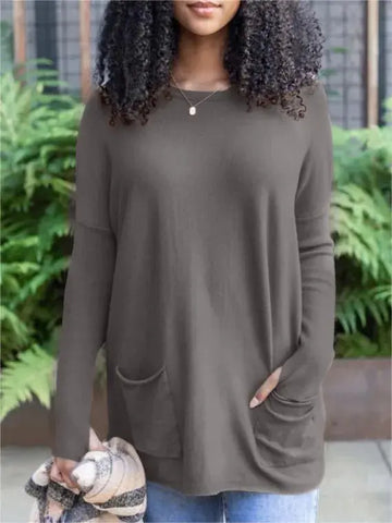 Women’s Fashion Long Sleeve Pocket Top