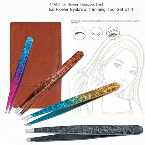 Professional Double-Sided Stainless Steel Tweezers - Precision Beauty Tool