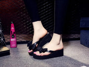 Women’s Bow Sandals - Summer Wedge Flip Flops
