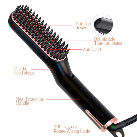 Professional Grooming Set - Straightening Brush and Beard Comb