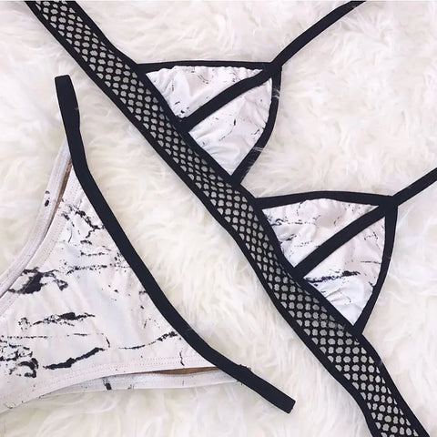 Mesh Bikini with Strap and Two-Piece Swimsuit